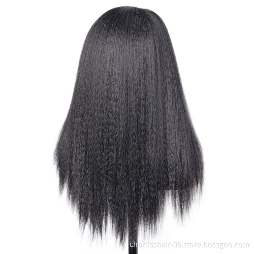 Wholesale Long Straight Natural Black Turban Wigs With Headband Attached Yika Curly Wigs Heat Resistant Synthetic Wig For Women